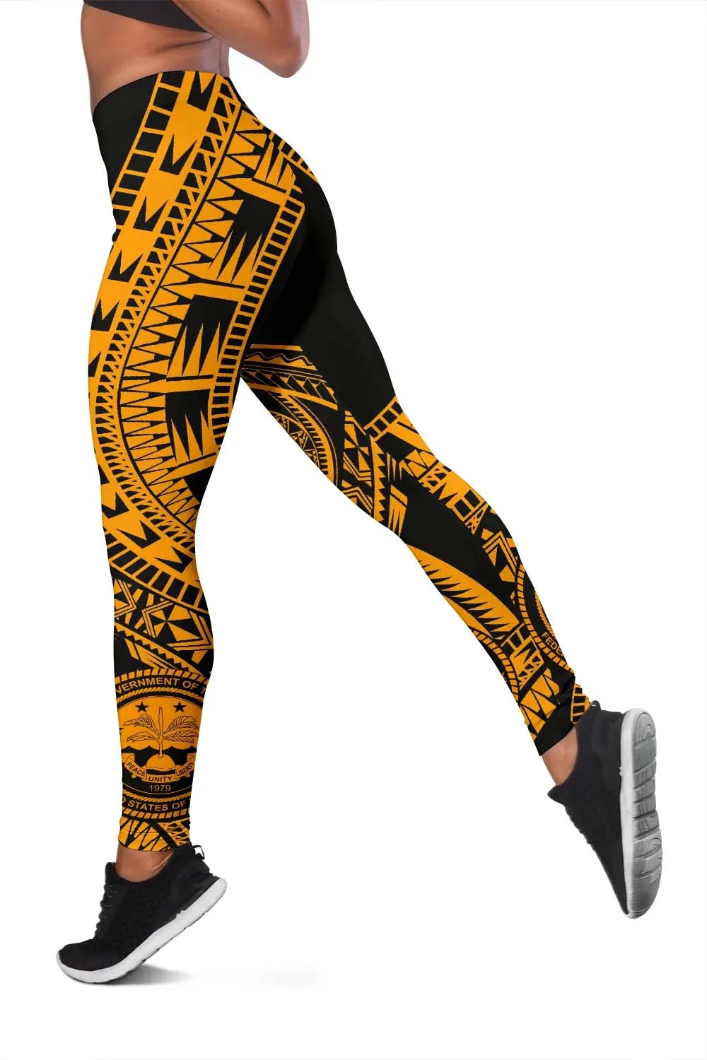 Federated States Of Micronesia Legging Polynesian Pattern Gold