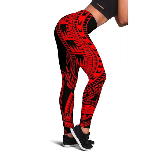 Federated States Of Micronesia Legging Polynesian Pattern Red
