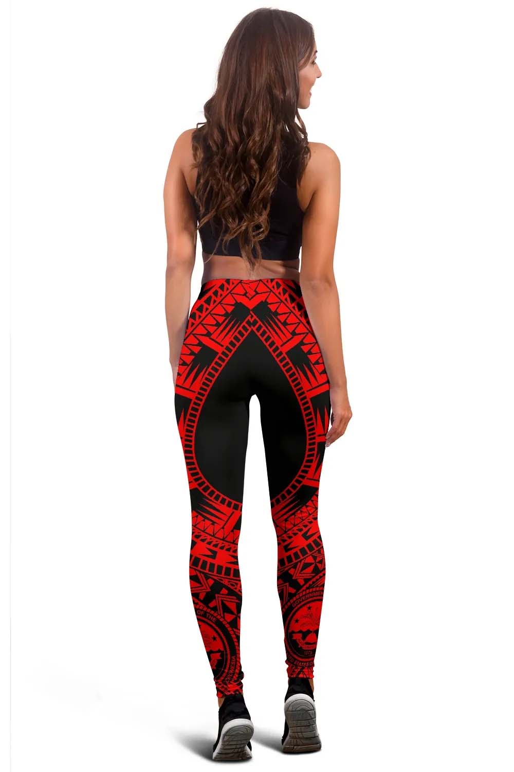 Federated States Of Micronesia Legging Polynesian Pattern Red