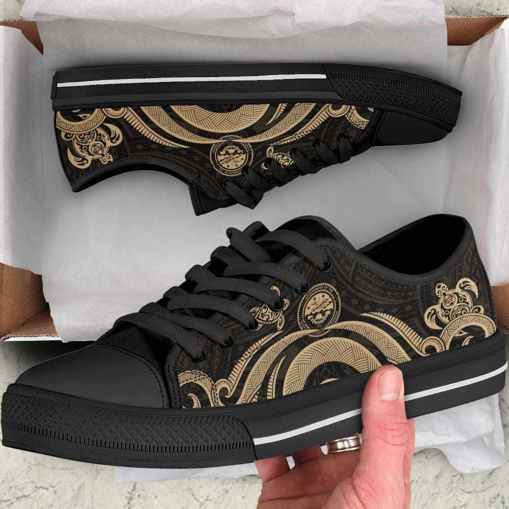Federated States of Micronesia Low Top Canvas Shoes - Gold Tentacle Turtle