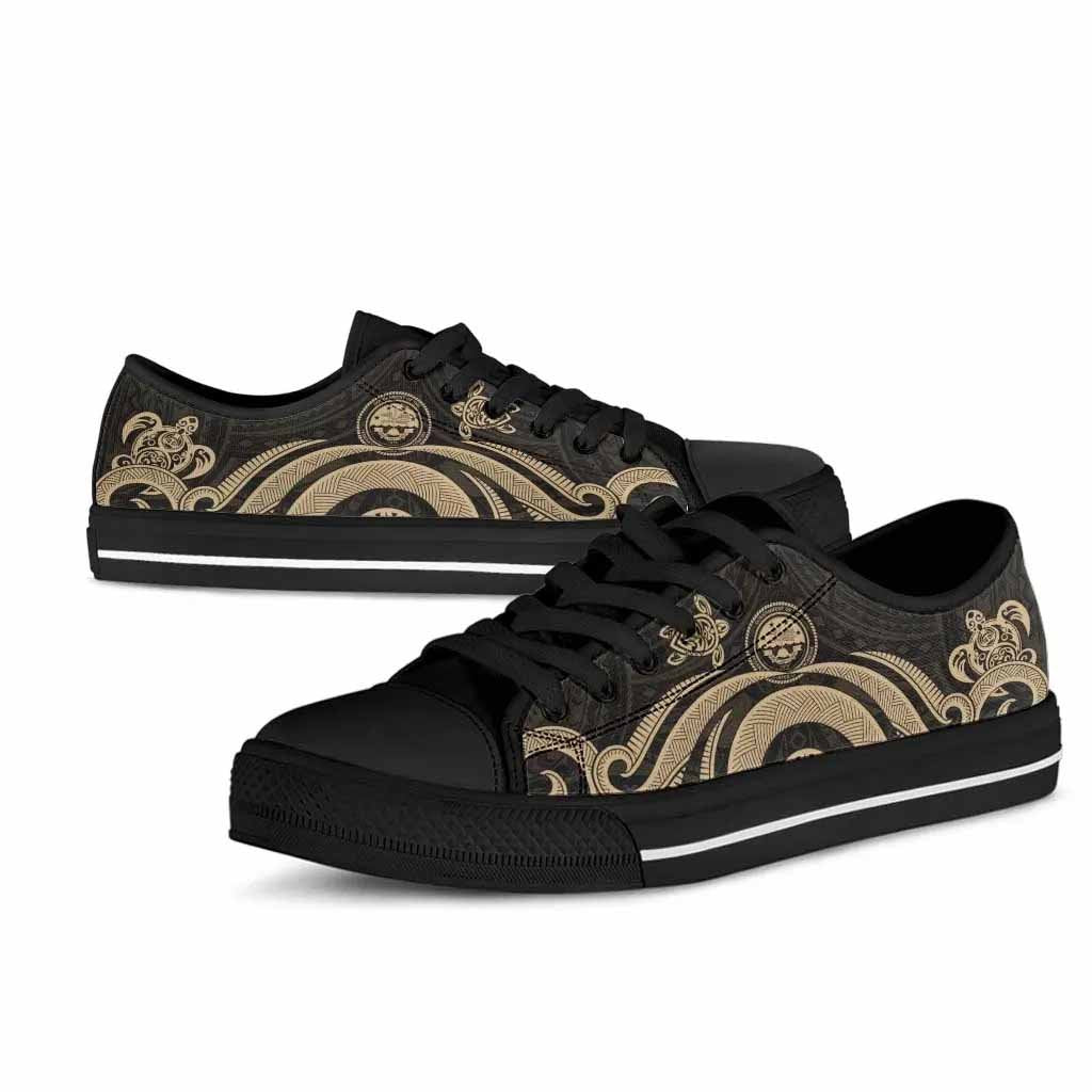 Federated States of Micronesia Low Top Canvas Shoes - Gold Tentacle Turtle