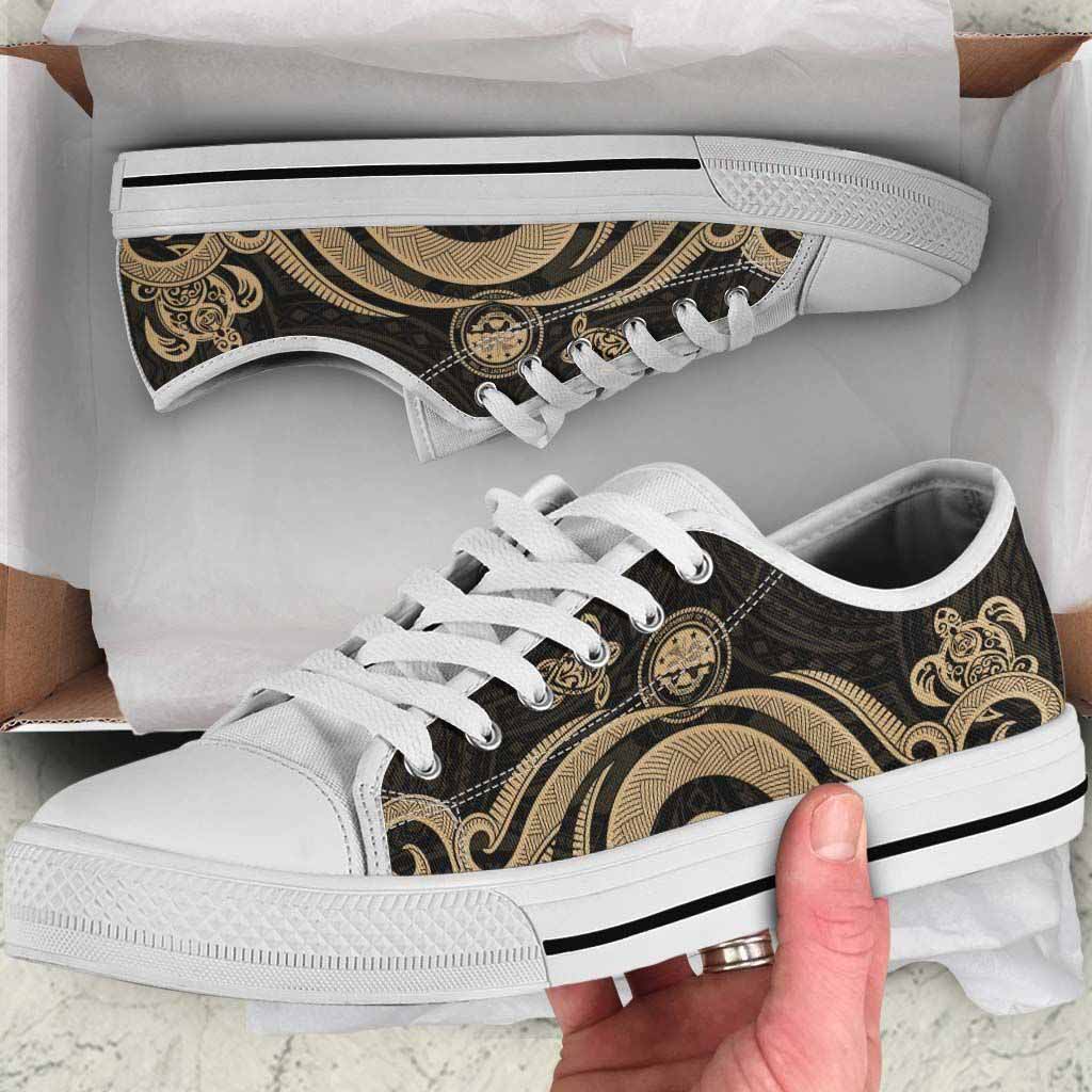 Federated States of Micronesia Low Top Canvas Shoes - Gold Tentacle Turtle