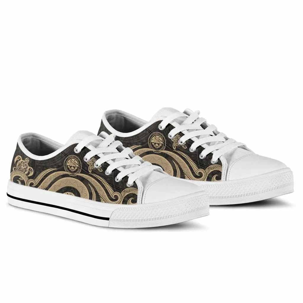 Federated States of Micronesia Low Top Canvas Shoes - Gold Tentacle Turtle