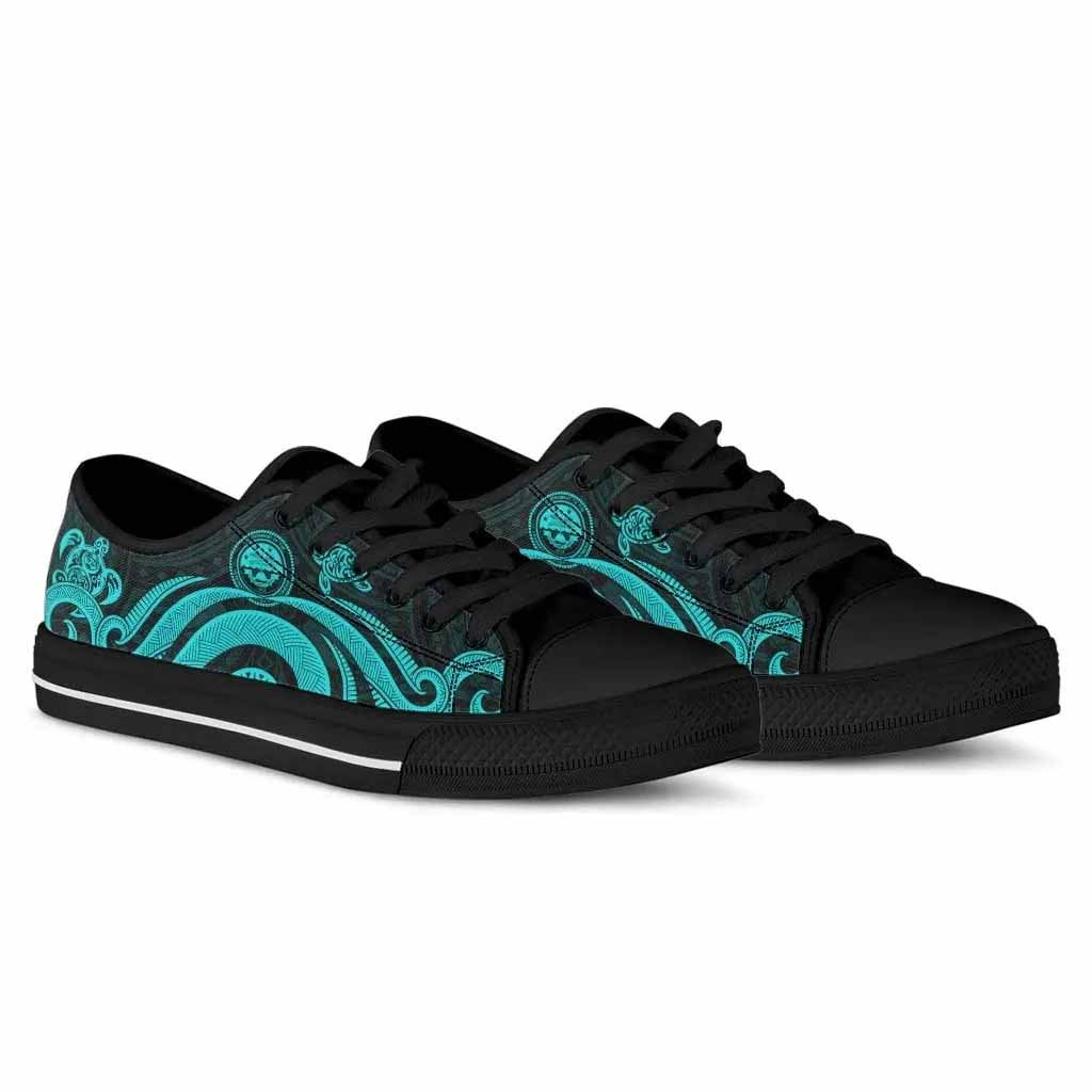 Federated States of Micronesia Low Top Canvas Shoes - Turquoise Tentacle Turtle