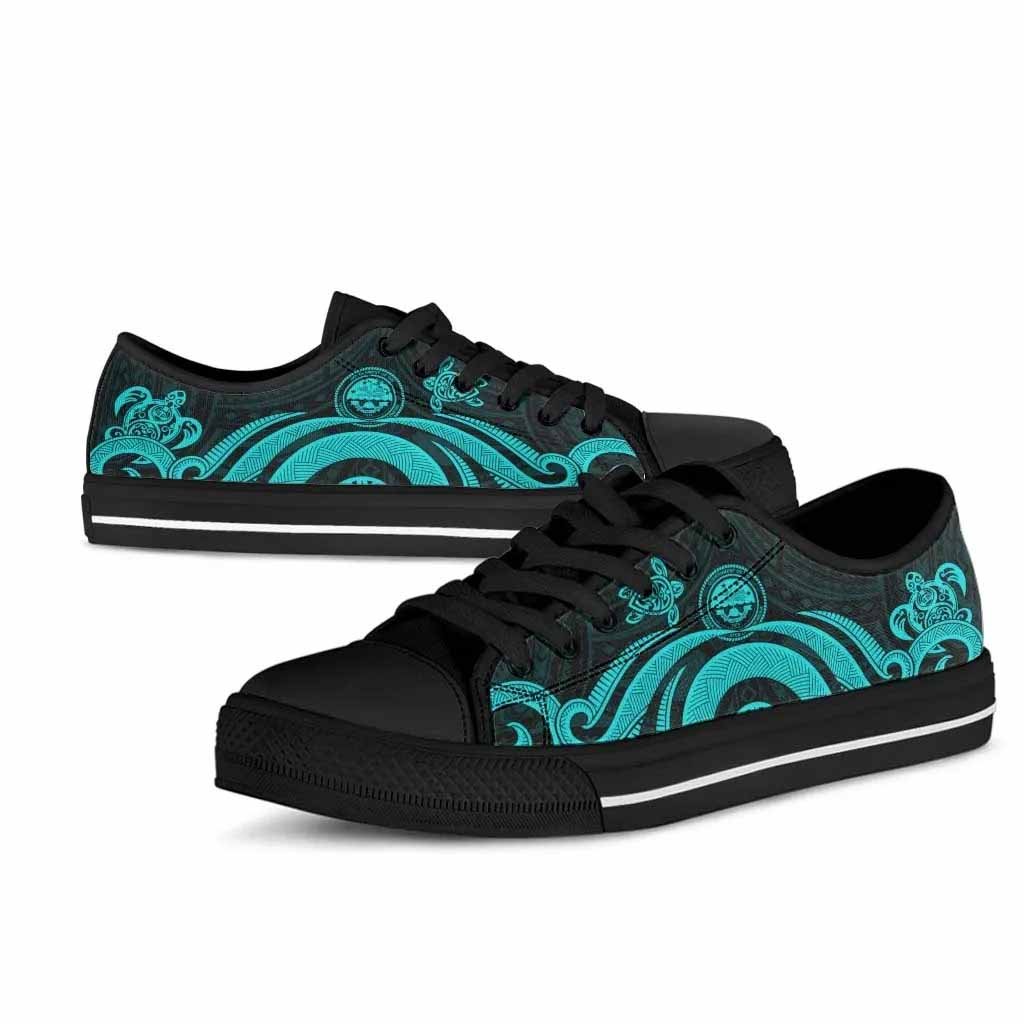 Federated States of Micronesia Low Top Canvas Shoes - Turquoise Tentacle Turtle