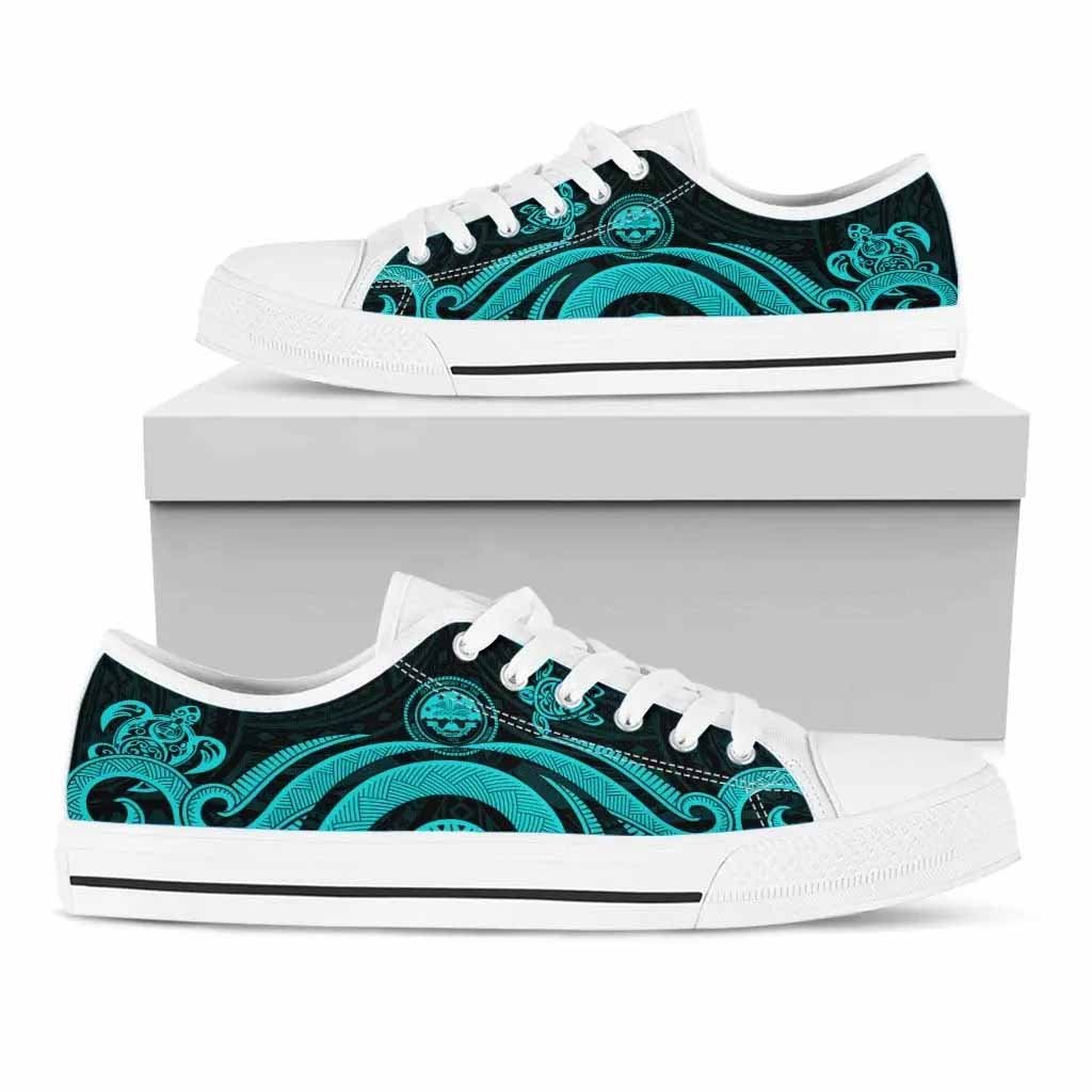 Federated States of Micronesia Low Top Canvas Shoes - Turquoise Tentacle Turtle