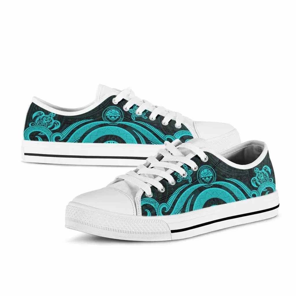 Federated States of Micronesia Low Top Canvas Shoes - Turquoise Tentacle Turtle