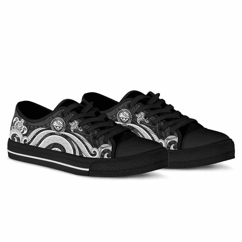 Federated States of Micronesia Low Top Canvas Shoes - White Tentacle Turtle