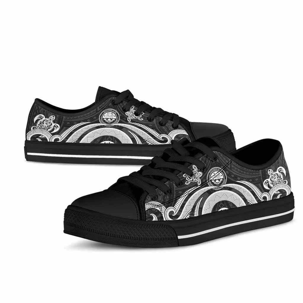Federated States of Micronesia Low Top Canvas Shoes - White Tentacle Turtle