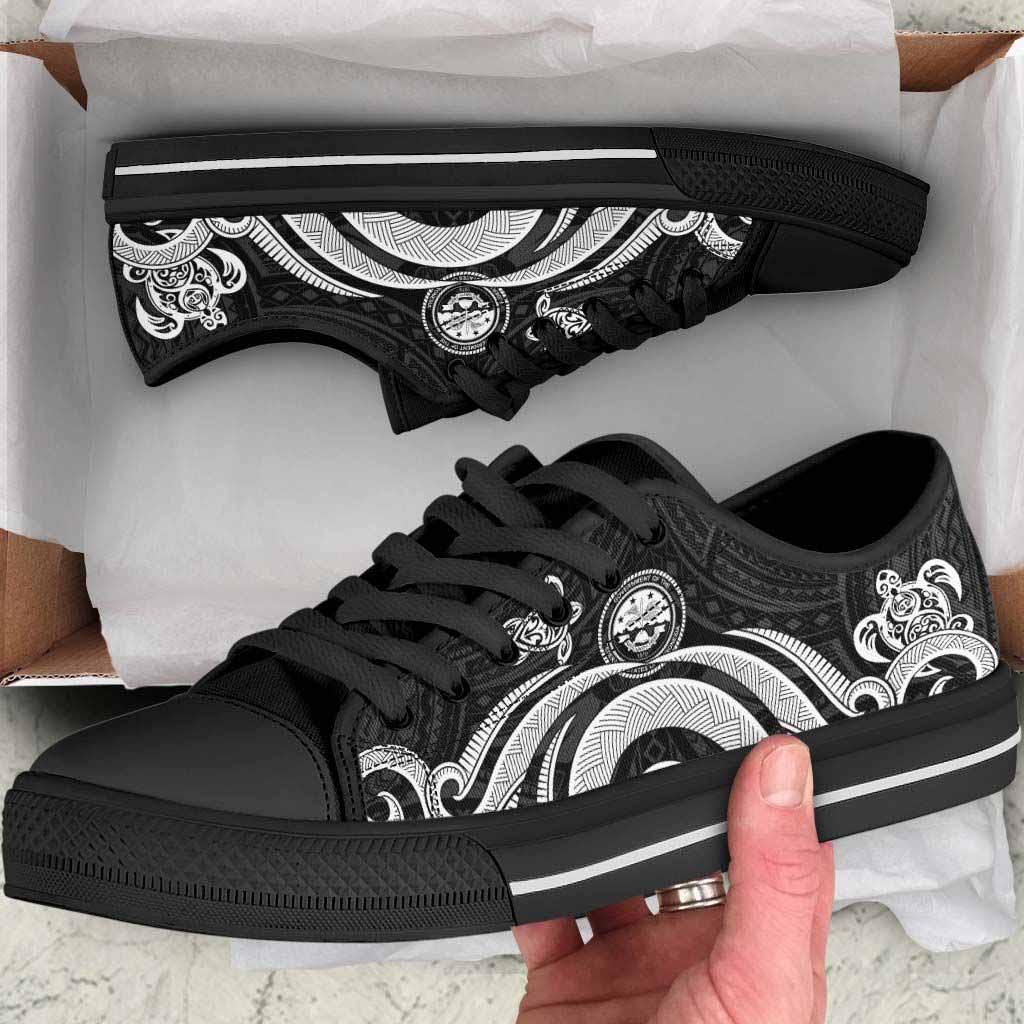 Federated States of Micronesia Low Top Canvas Shoes - White Tentacle Turtle