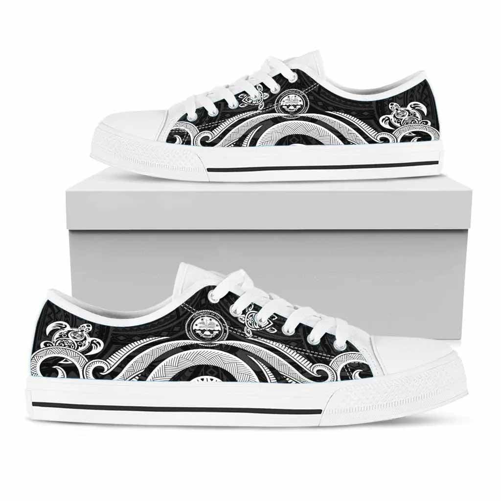 Federated States of Micronesia Low Top Canvas Shoes - White Tentacle Turtle