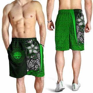 Federated States of Micronesia Men Shorts Green - Turtle With Hook