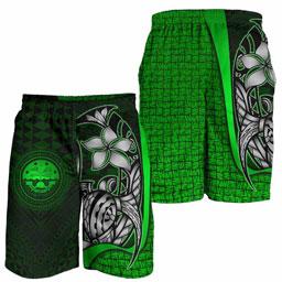 Federated States of Micronesia Men Shorts Green - Turtle With Hook