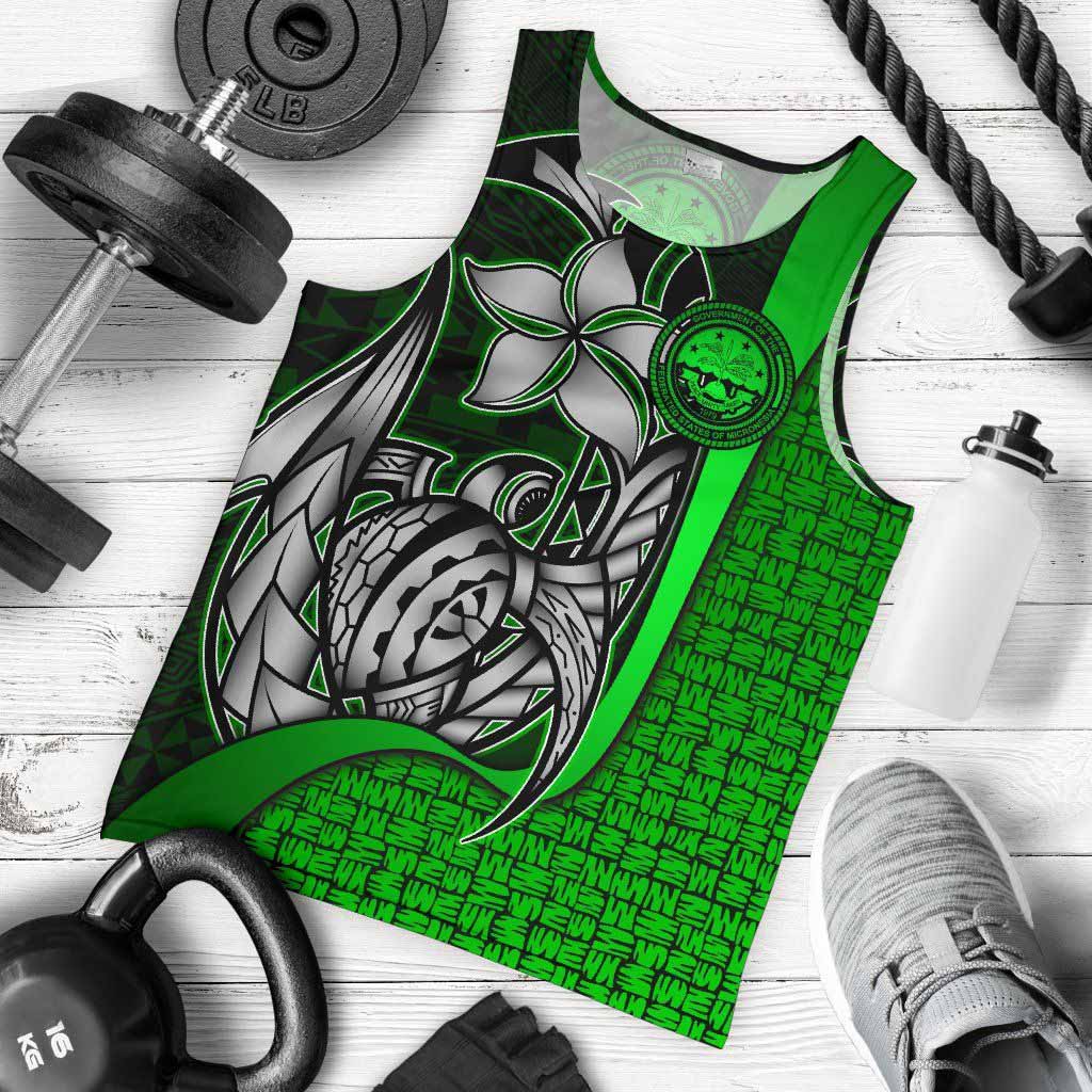Federated States of Micronesia Men Tank Top Green - Turtle With Hook