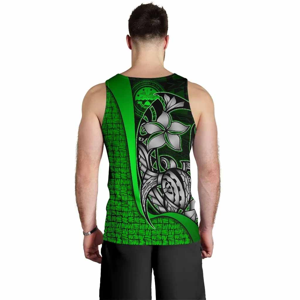 Federated States of Micronesia Men Tank Top Green - Turtle With Hook