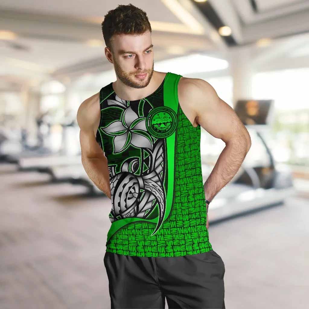 Federated States of Micronesia Men Tank Top Green - Turtle With Hook
