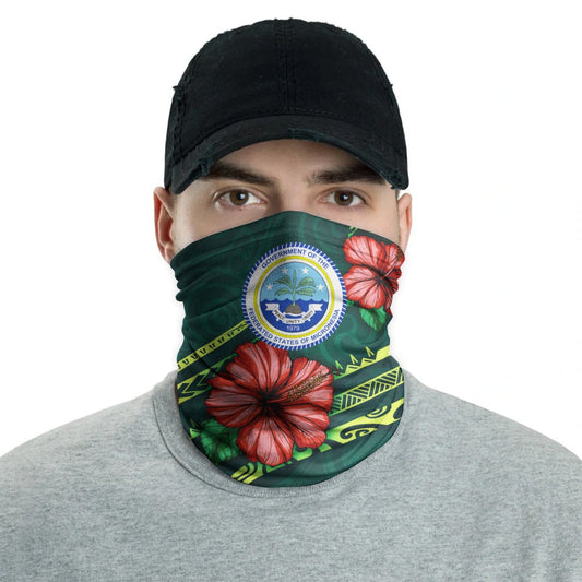 Federated States of Micronesia Neck Gaiter - Hibiscus With Seal
