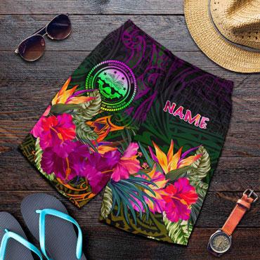Federated States of Micronesia Personalised Men Shorts - Summer Hibiscus