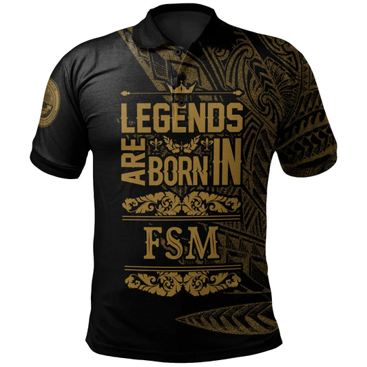 Federated States of Micronesia Polo Shirt - Legends Are Born In Gold Color