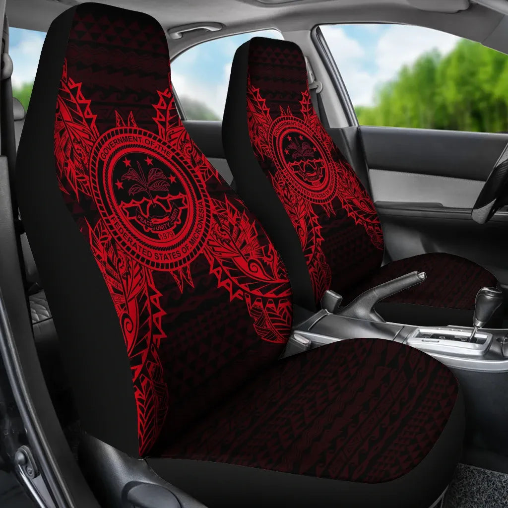 Federated States Of Micronesia Polynesia Car Seat Cover - FSM Seal Map Red