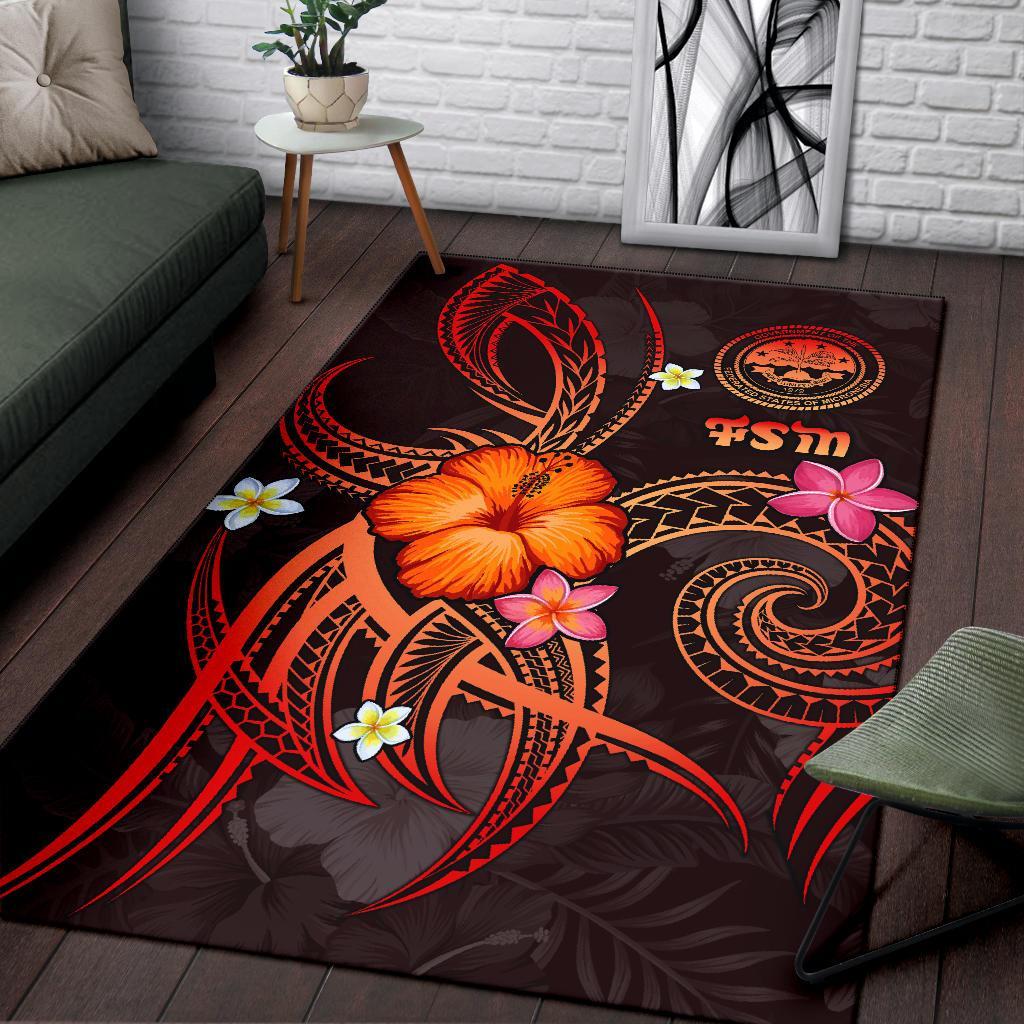 Federated States of Micronesia Polynesian Area Rug - Legend of FSM (Red)