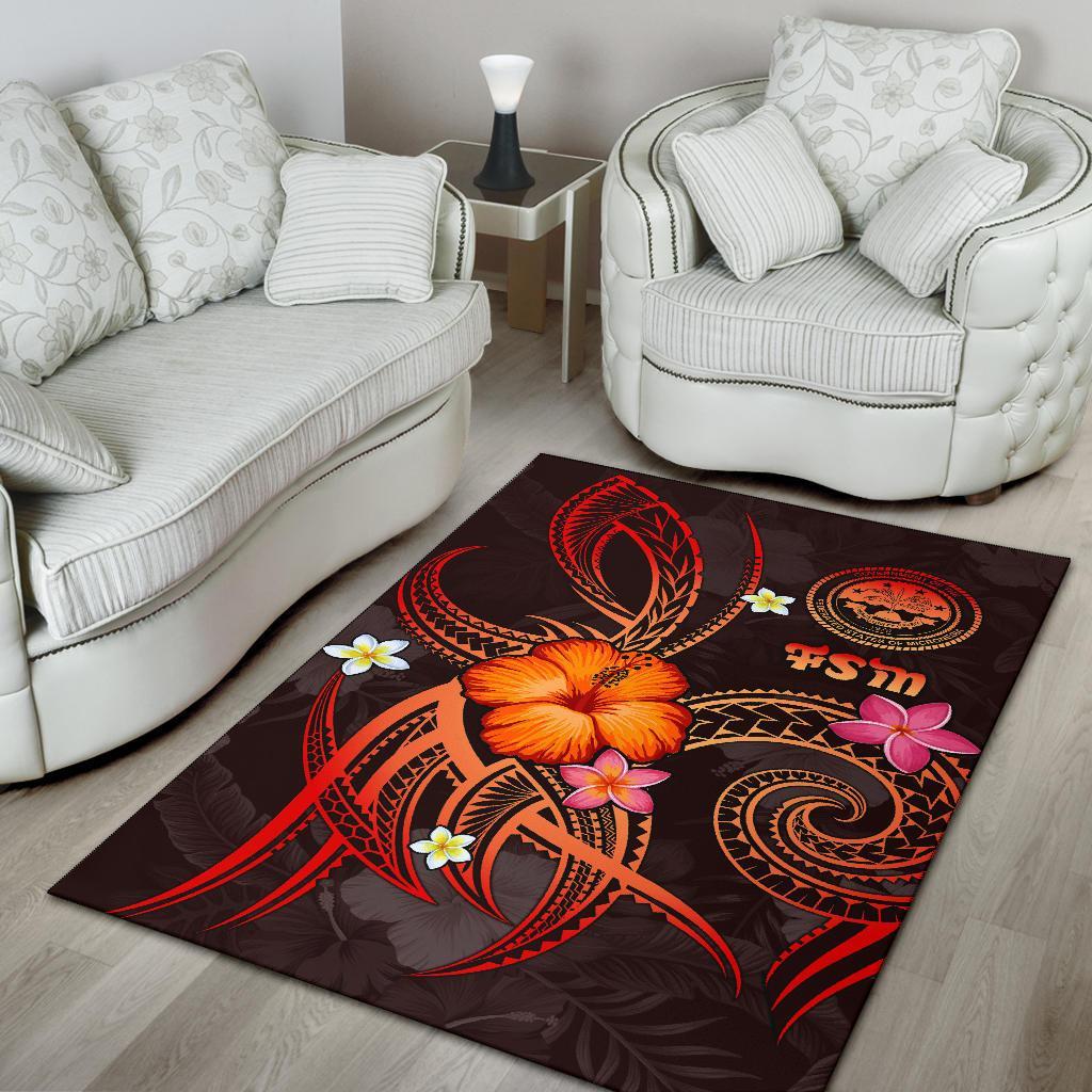 Federated States of Micronesia Polynesian Area Rug - Legend of FSM (Red)