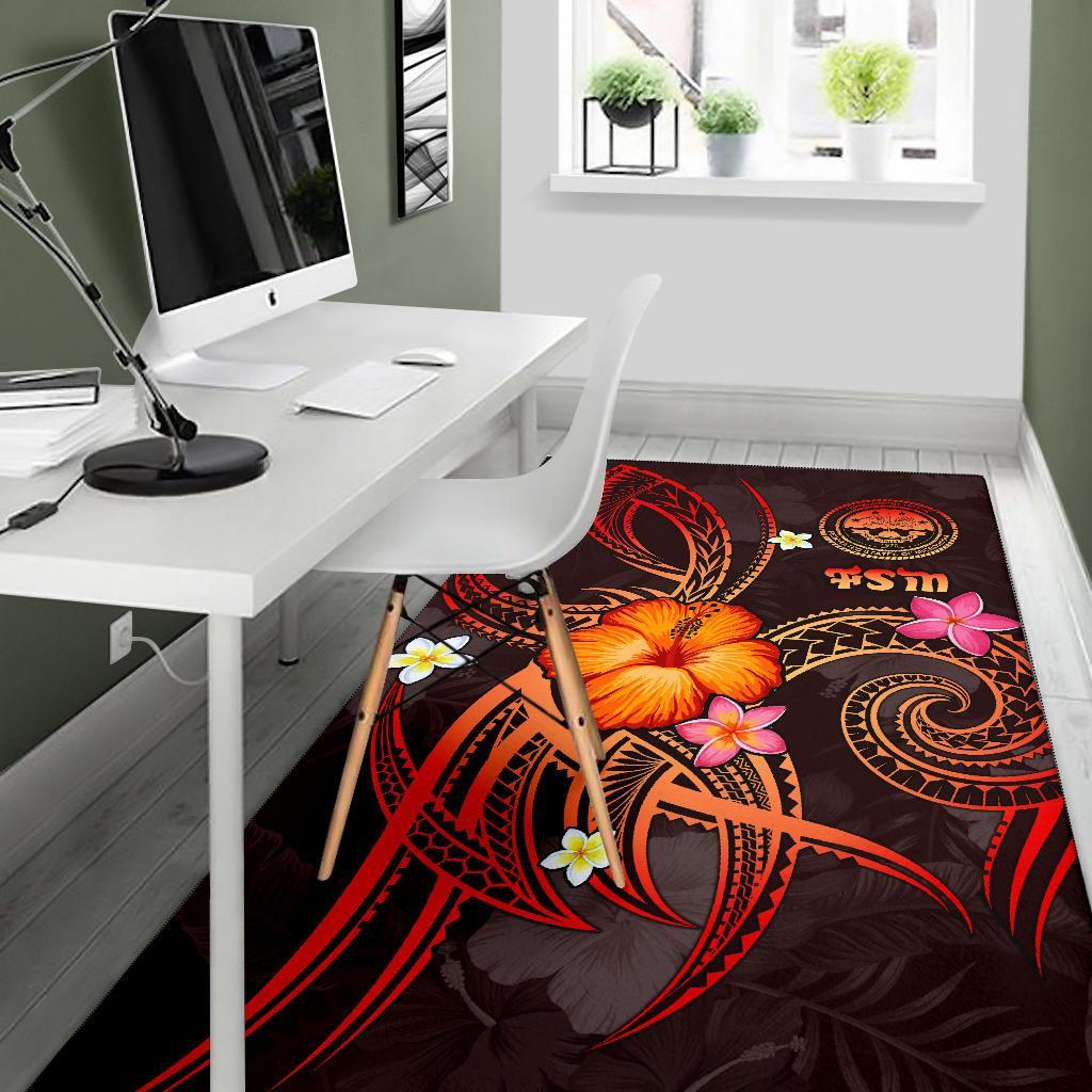 Federated States of Micronesia Polynesian Area Rug - Legend of FSM (Red)