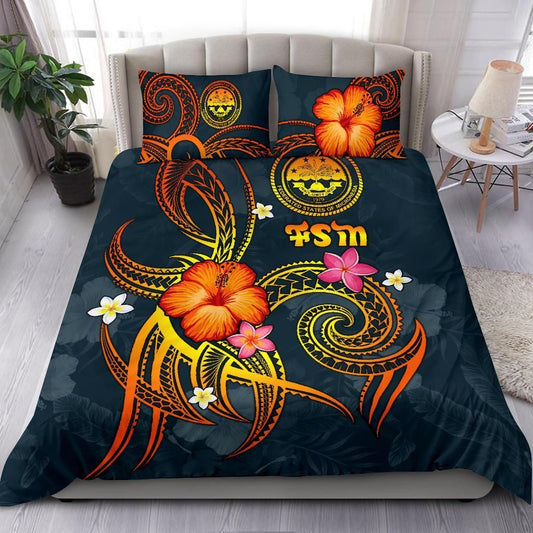 Federated States Of Micronesia Polynesian Bedding Set - Legend Of FSM (Blue)