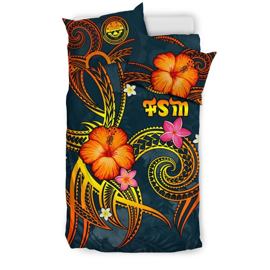 Federated States Of Micronesia Polynesian Bedding Set - Legend Of FSM (Blue)