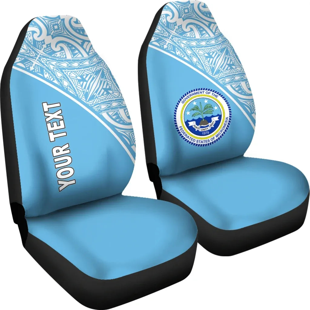 Federated States of Micronesia Car Seat Covers - FSM Seal Polynesian Blue Curve