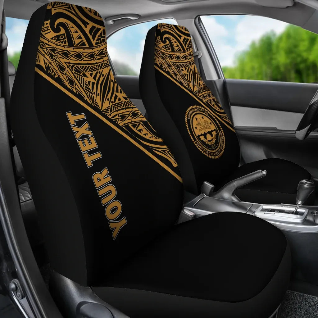 Federated States of Micronesia Car Seat Covers - FSM Seal Polynesian Gold Curve