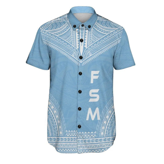 Federated States Of Micronesia Polynesian Chief Short Sleeve Shirt - Flag Version