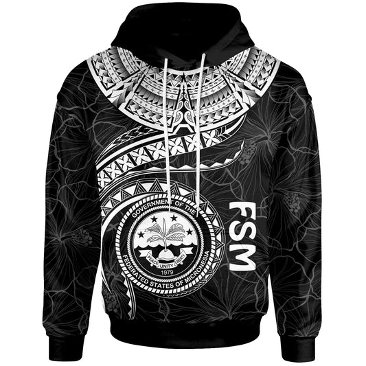 Federated States of Micronesia Polynesian Hoodie - FSM Waves (White)