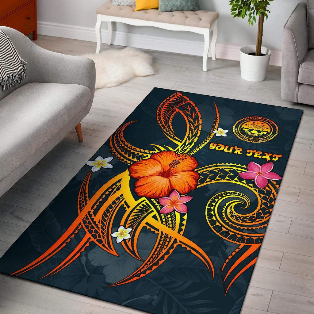 Federated States of Micronesia Polynesian Personalised Area Rug - Legend of FSM (Blue)