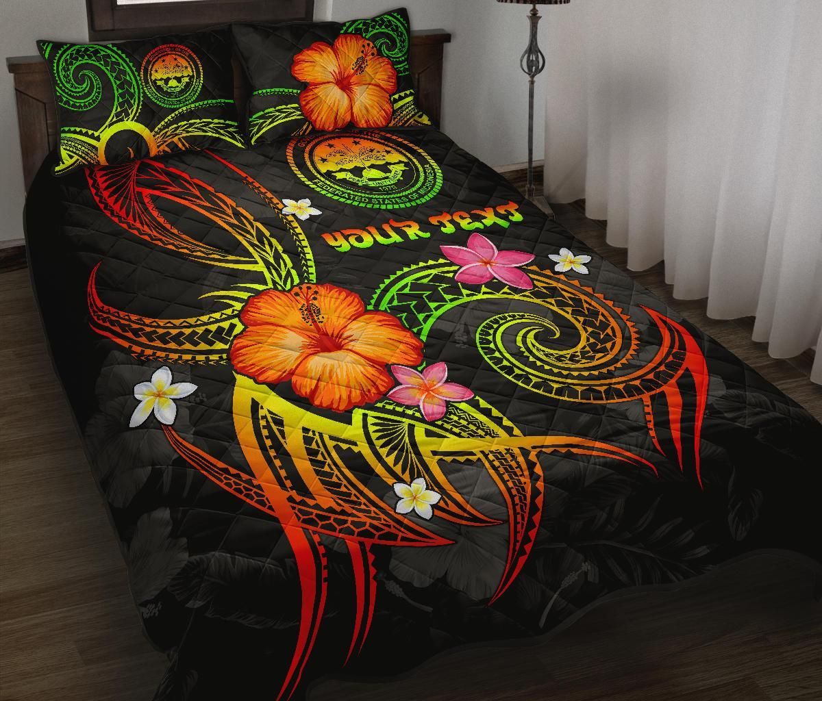 Federated States of Micronesia Polynesian Personalised Quilt Bed Set - Legend of FSM (Reggae)