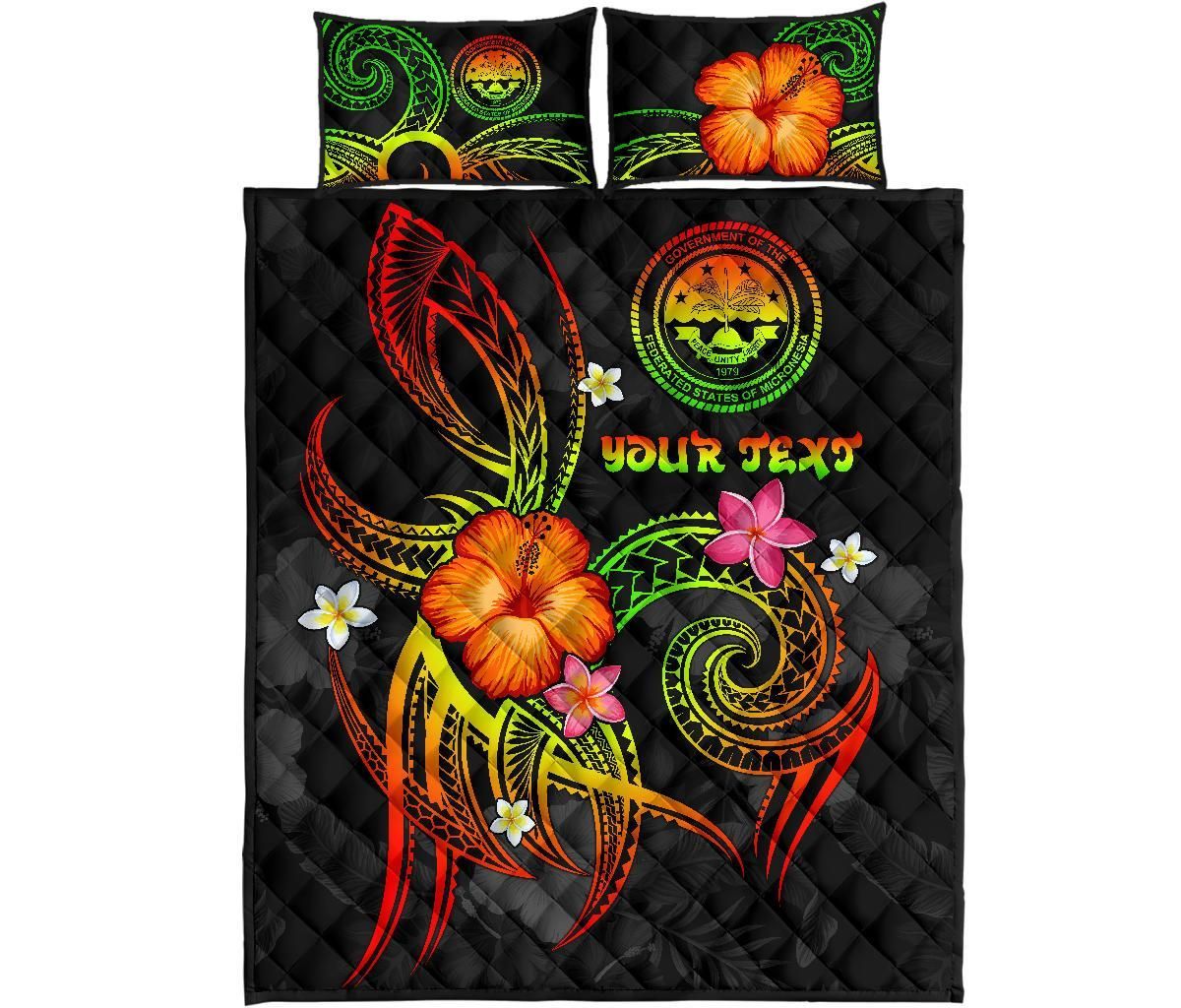 Federated States of Micronesia Polynesian Personalised Quilt Bed Set - Legend of FSM (Reggae)