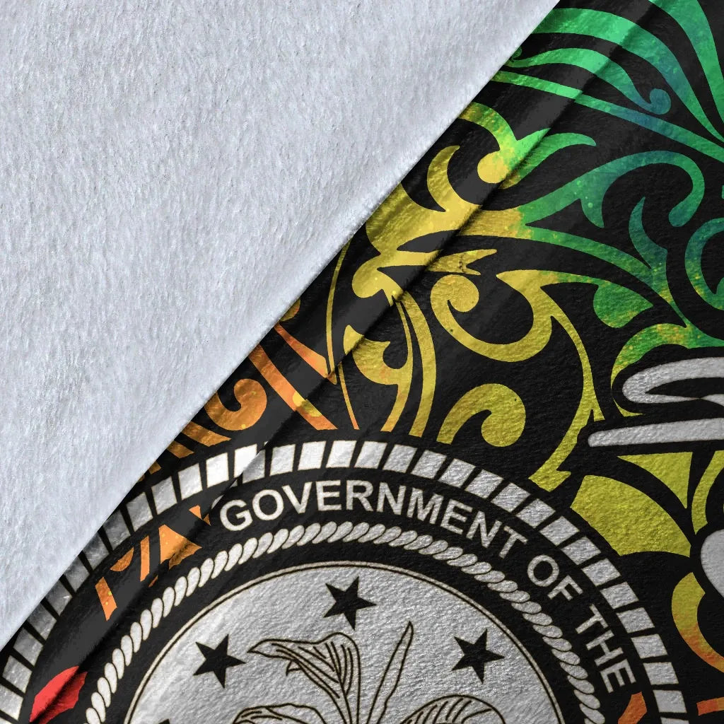 Federated States of Micronesia Premium Blanket - Rainbow Polynesian Pattern