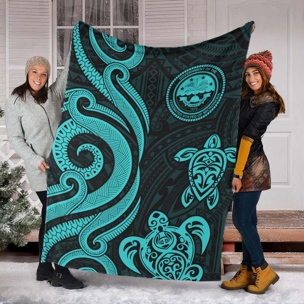 Federated States of Micronesia Premium Blanket - Turquoise Tentacle Turtle