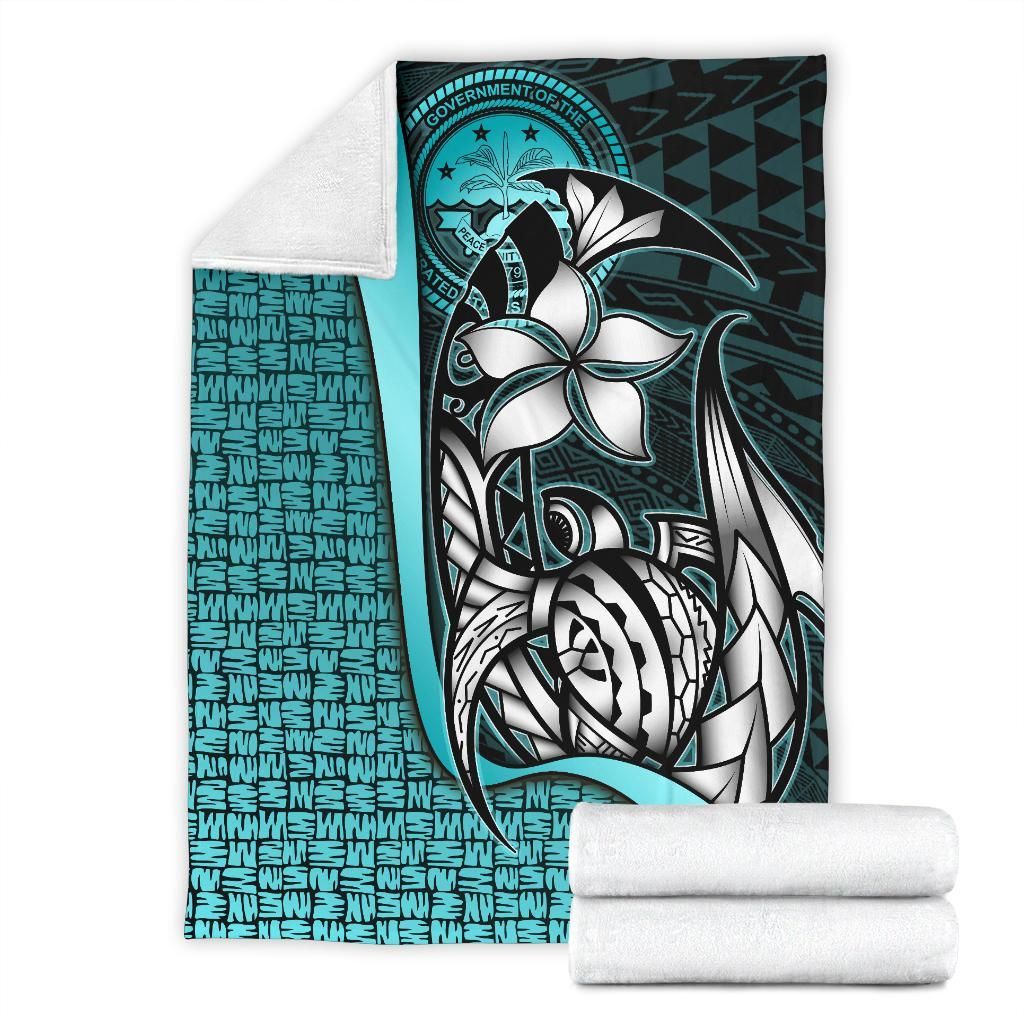 Federated States of Micronesia Premium Blanket Turquoise - Turtle With Hook