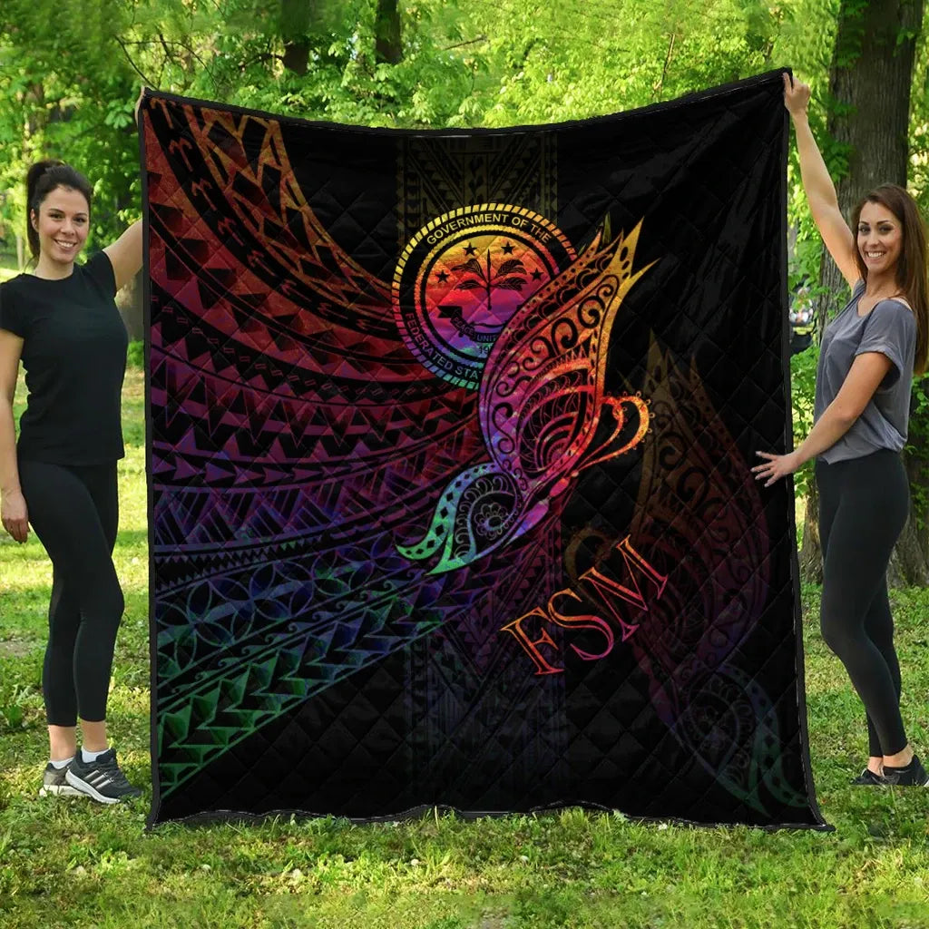Federated States of Micronesia Premium Quilt - Butterfly Polynesian Style
