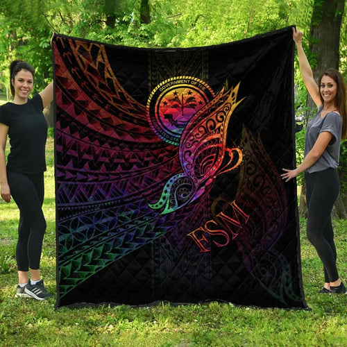 Federated States of Micronesia Premium Quilt - Butterfly Polynesian Style