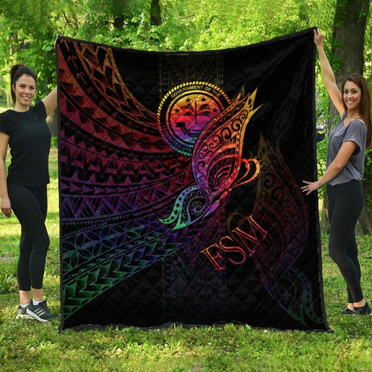 Federated States of Micronesia Premium Quilt - Butterfly Polynesian Style