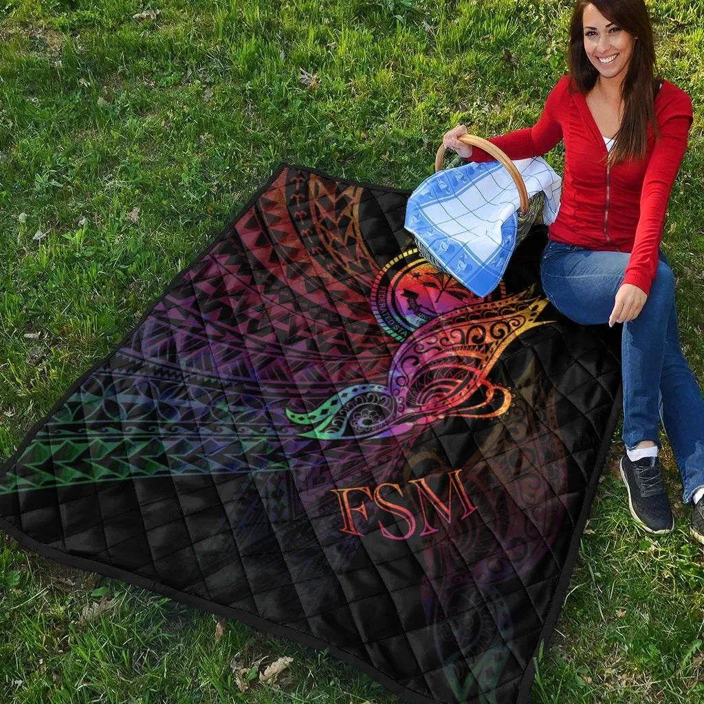 Federated States of Micronesia Premium Quilt - Butterfly Polynesian Style