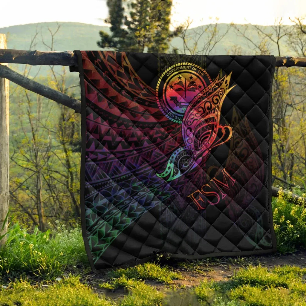 Federated States of Micronesia Premium Quilt - Butterfly Polynesian Style