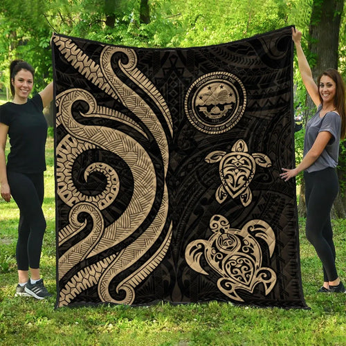 Federated States of Micronesia Premium Quilt - Gold Tentacle Turtle