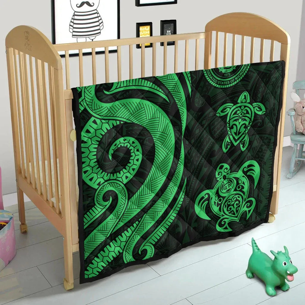 Federated States of Micronesia Premium Quilt - Green Tentacle Turtle