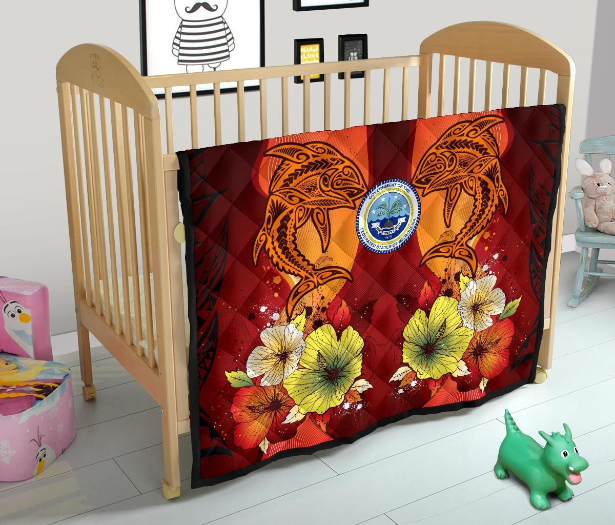 Federated States Of Micronesia Premium Quilt - Tribal Tuna Fish