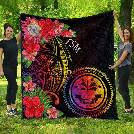 Federated States of Micronesia Premium Quilt - Tropical Hippie Style
