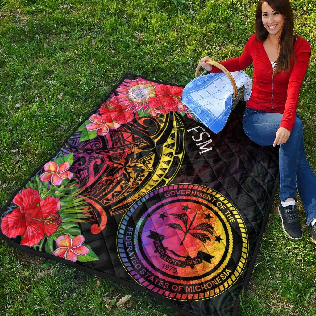 Federated States of Micronesia Premium Quilt - Tropical Hippie Style