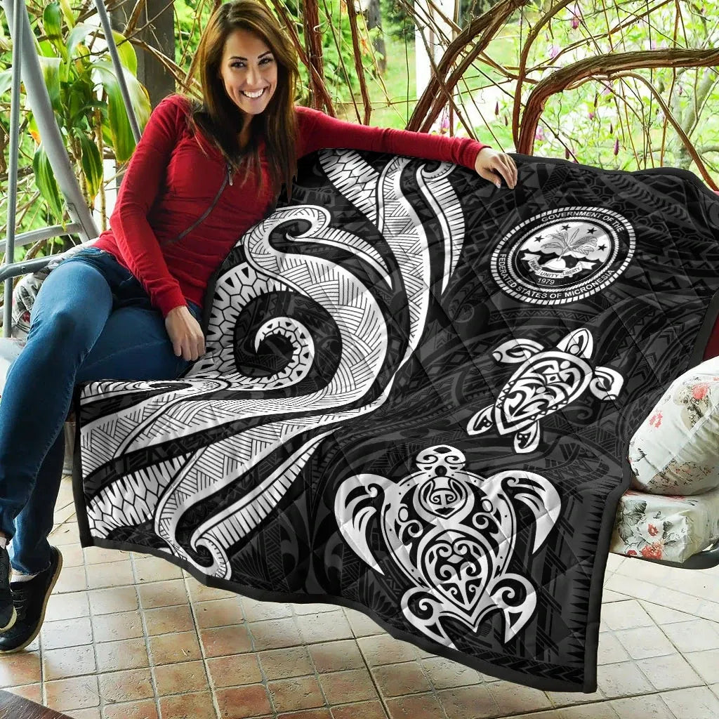 Federated States of Micronesia Premium Quilt - White Tentacle Turtle